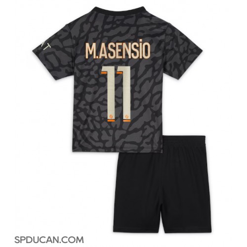Dječji Nogometni Dres Paris Saint-Germain Marco Asensio #11 Rezervni 2023-24 Kratak Rukav (+ Kratke hlače)
